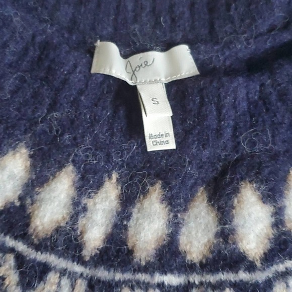 Joie Size S Deedra Fair Isle Nordic Light gray navy sweater - Picture 6 of 6